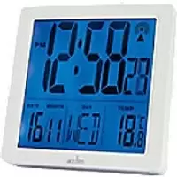 Image of Acctim Digital Alarm Clock White 9.3 x 9.3 x 4.4 x 9.3 cm