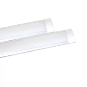 Image of 18W Prismatic LED Tube Batten complete fitting 0.6m, 1440 lumens, 6500K (pack of 2 units)