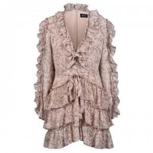 Image of Bardot Ruffle Dress - Pink