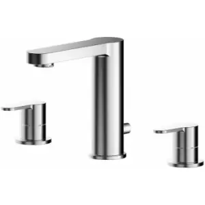 Image of Nuie - Arvan 3-Hole Basin Mixer Tap with Pop-Up Waste - Chrome