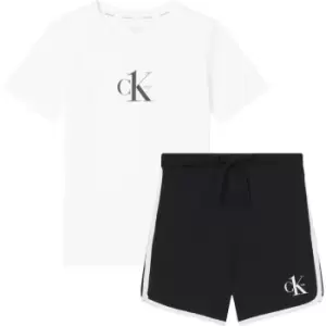 Image of Calvin Klein Knit Pj Set (Ss + Short) - White