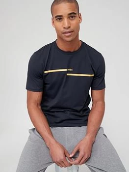 Image of Boss Large Logo 4 T-Shirt - Dark Blue