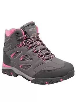 Image of Regatta Holcombe IEP Mid Junior Walking Boots - Grey/Pink, Size 1 Older