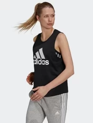 Image of adidas Essentials Big Logo Tank Top, Black/White Size M Women