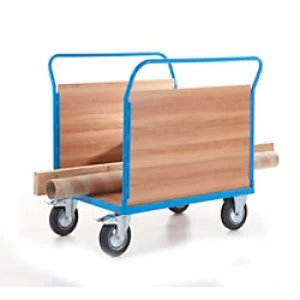 Image of GPC Platform Truck with 2 Veneer Sides Blue Capacity: 500L 4 Castors 700mm x 1050mm x 1000mm