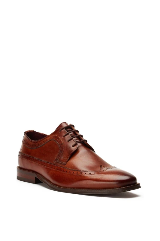 Image of Base London Base London Men Havisham Plain Toe Derby Shoe in Tan Size: 8 Tan 8 Male 5038538272663