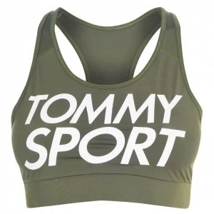 Image of Tommy Sport Logo Sports Bra - Beetle