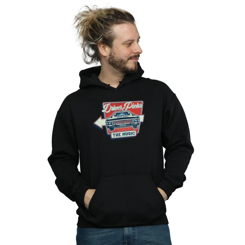 Image of Supernatural Supernatural Men Driver Picks The Music Hoodie in Black Size: Small Black S Male 5057972338490