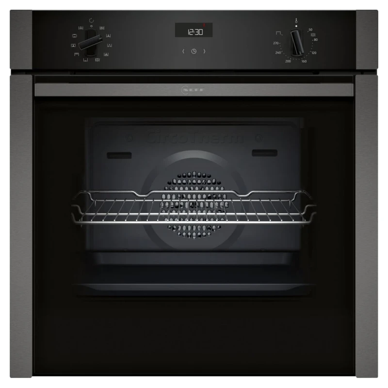 Image of Neff N50 B3ACE4AG3B Slide and Hide Electric Single Oven - Graphite B3ACE4AG3B Graphite,Grey