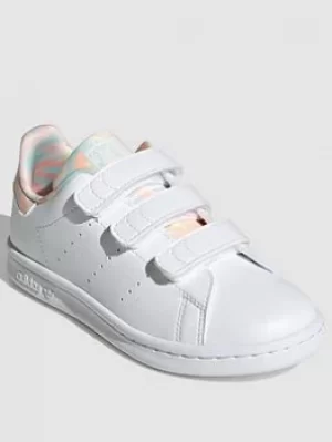 Image of adidas Originals Unisex Kids Stan Smith Cf C, White/Pink, Size 12