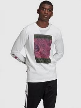 Image of adidas Originals Adventure Long Sleeve T-Shirt - White Size M Men