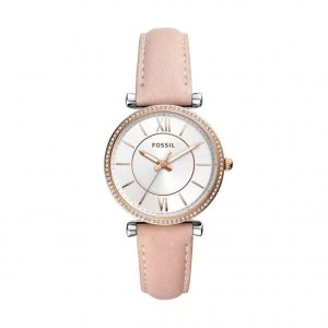 Image of Fossil Carlie Ladies Nude Leather Strap Watch