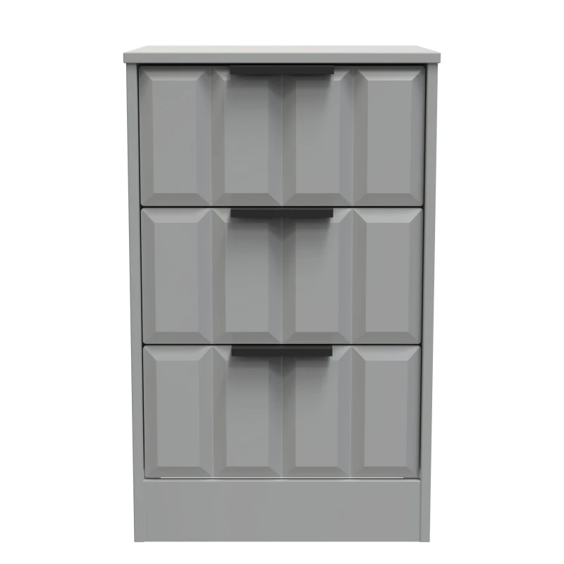 Image of Ready Assembled 2 U Seattle 3 Drawer Bedside (Ready Assembled) in Grey Size: Small Grey Unisex Small