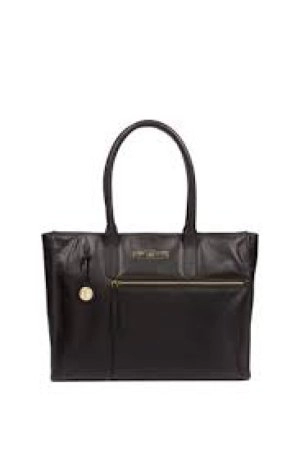 Image of Pure Luxuries London Black 'Buckingham' Leather Tote Bag