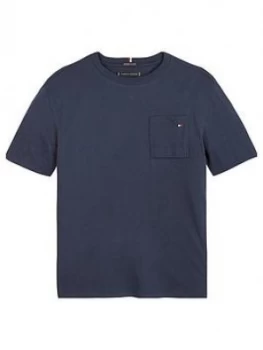 Image of Tommy Hilfiger Boys Short Sleeve Tape Detail T-Shirt - Navy