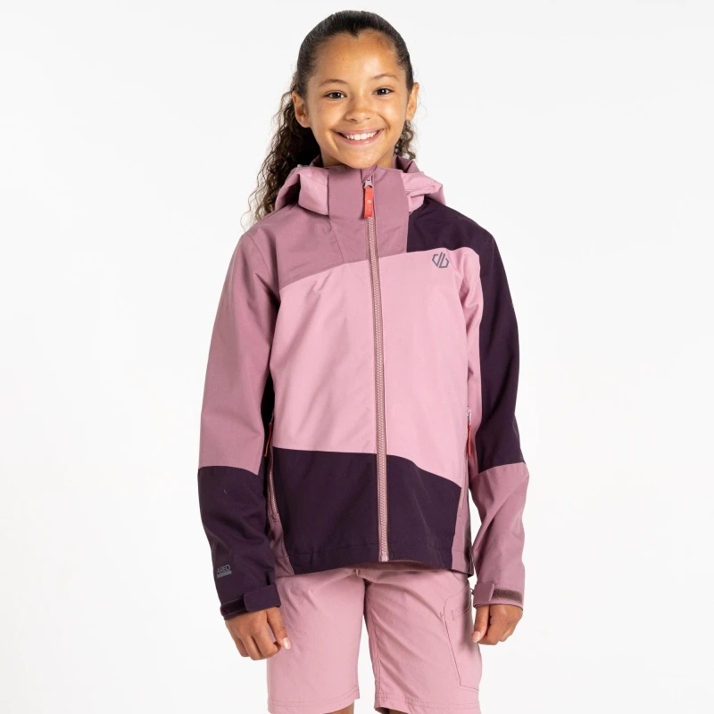 Image of Dare 2b Unisex Kids Explore II Waterproof Jacket Deep Plum/Mauve unisex 7-8 Years