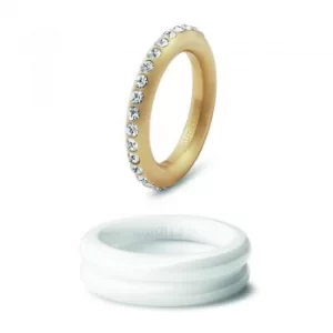 Image of Ladies Swatch Bijoux PVD rose plating Ring Size N Deluxe Trio