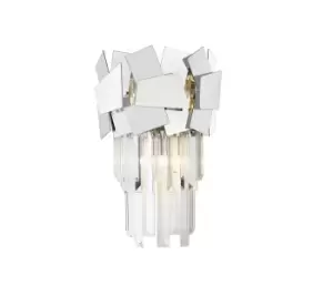 Image of Celine 2 Light Wall Lamp Chrome Crystal