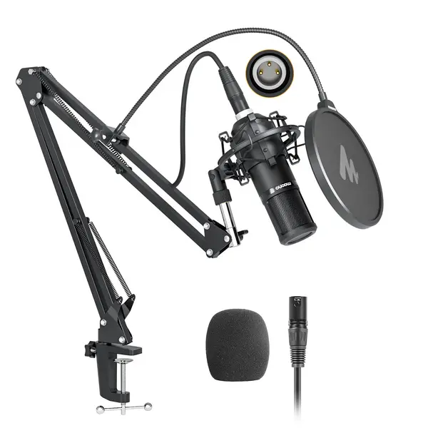 Image of ProSound ProSound XLR Professional Vocal Studio Cardioid Microphone with Boom Arm & Pop Filter 007PAM