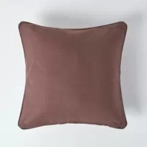 Image of Cotton Plain Chocolate Cushion Cover, 30 x 30cm - Brown - Homescapes