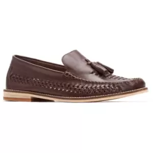 Image of Base London Mens Bellini Weave Slip On Leather Loafer Shoes UK Size 11 (EU 45)