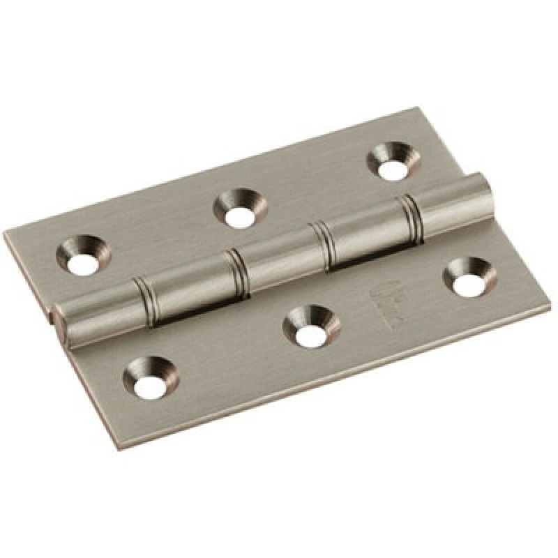 Image of Loops PAIR 76 x 50 x 2.5mm Brass Washered Butt Hinge Satin Nickel Internal Door Metallics