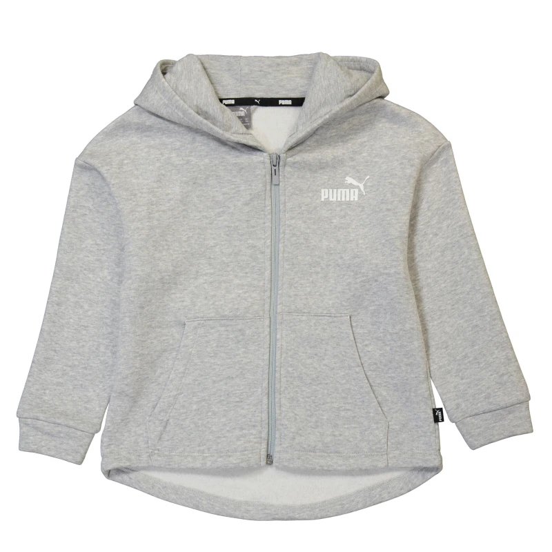 Image of Puma Zipped Hooded Jacket Juniors - Grey Grey S