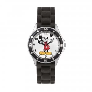 Image of Disney Mickey Mouse Black Silicone Strap Watch