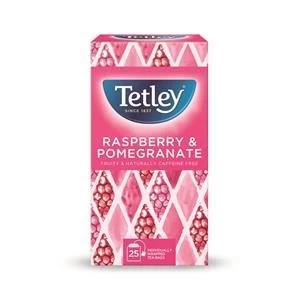 Image of Original Tetley Tea Bags Raspberry and Pomegranate Infusion Individually Wrapped Pack of 25