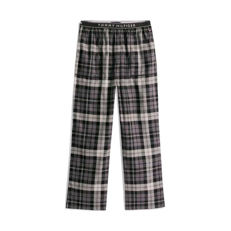 Image of Tommy Hilfiger Mens Essential Flannel Pyjama Trousers Black Tartan male L