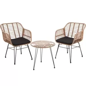 Image of Tectake Molfetta Rattan Seating Set - Cream