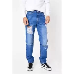 Image of I Saw It First Distressed Slim Fit Jeans - Blue