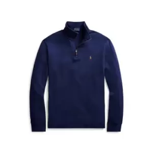 Image of Polo Ralph Lauren Estate Fleece Quarter Zip Sweater - Blue