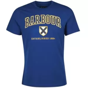 Image of Barbour Mens Collegiate Graphic Tee Deep Blue Medium