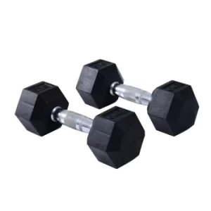 Image of HOMCOM Rubber Hexagonal Dumbbell Set,2 pcs x 6 kg
