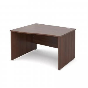 Image of Maestro 25 PL Left Hand Wave Desk 1200mm - Walnut Panel Leg Design