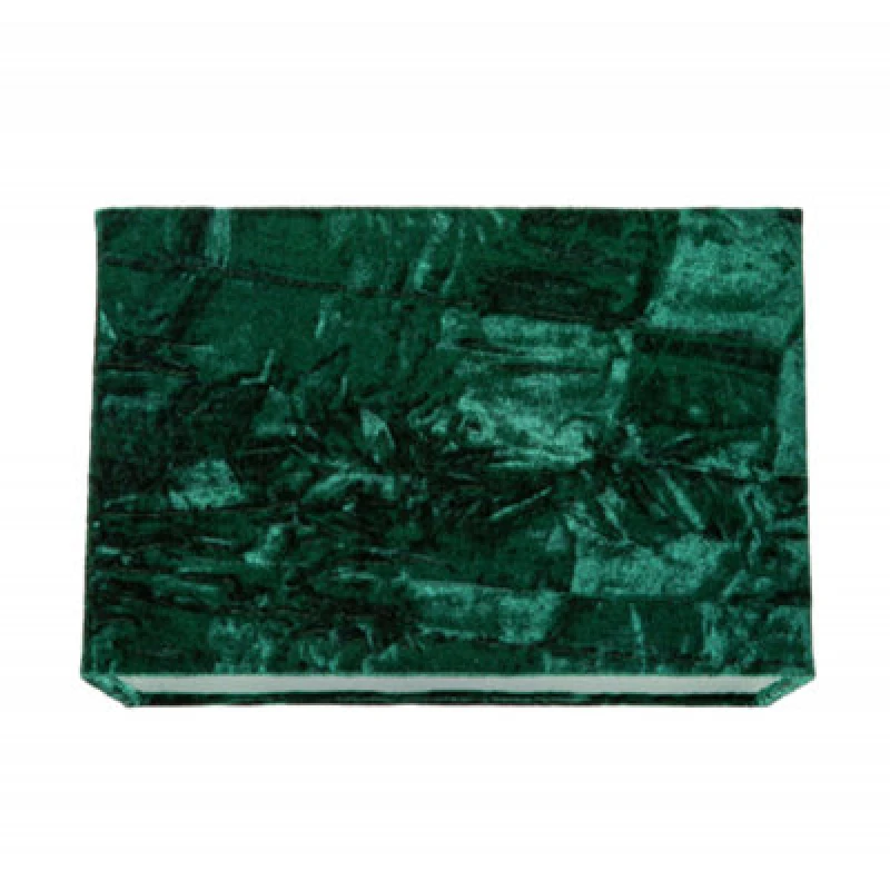 Image of Happy Homewares Contemporary Designer Forest Green Crushed Velvet Fabric Rectangular Lamp Shade