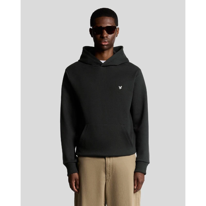 Image of Lyle and Scott Diagonal Weave Hoodie Black male XS