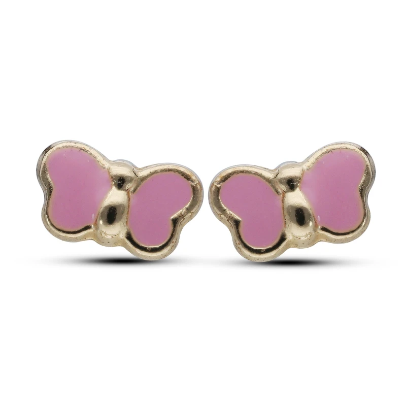 Image of Be You 9ct Gold Butterfly Stud Earrings Gold female One Size