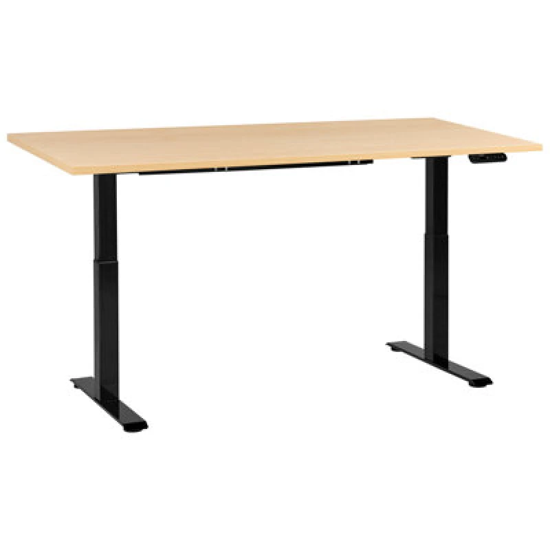 Image of Beliani Electric Adjustable Standing Desk Destines Black/ Light Brown 180 Cm 72 Cm