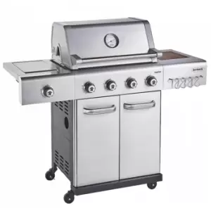 Image of Outback Jupiter 4-Burner Hybrid Gas & Charcoal BBQ - Stainless Steel