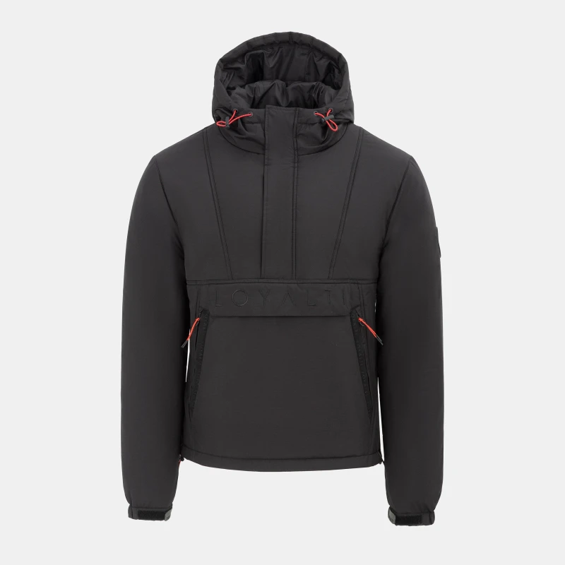 Image of Loyalti Mens Vision Long Sleeve Half Zip Bomber Jacket Black male Small