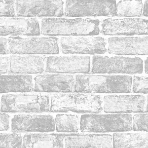 Image of Graham and Brown Fresco White Brick Wall Wallpaper