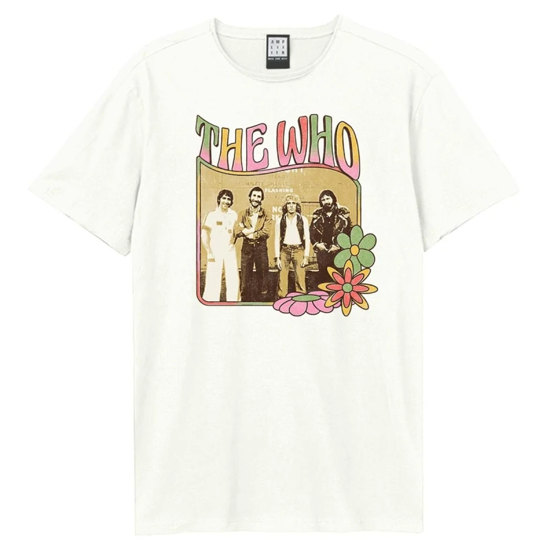 Image of Amplified Amplified Men Hippy Flowers The Who T-Shirt in White Size: X-Small White XS Male 5063806465843