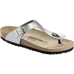 Image of Birkenstock Womens Gizeh Birko-Flor Sandal Silver UK7 (EU40)