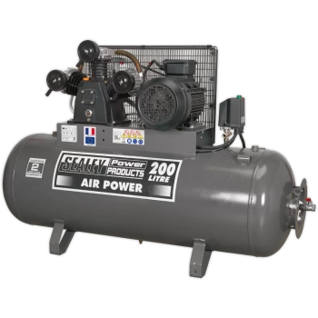 Image of Sealey SAC32055B Belt Drive Air Compressor with 200 Litre 415v