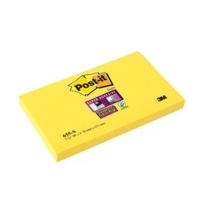 Image of Post it Super Sticky Notes 76 x 127mm Yellow 12 x Pack of 90 Sheets