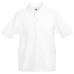 Image of Fruit Of The Loom Childrens/Kids Unisex 65/35 Pique Polo Shirt (7-8) (White)