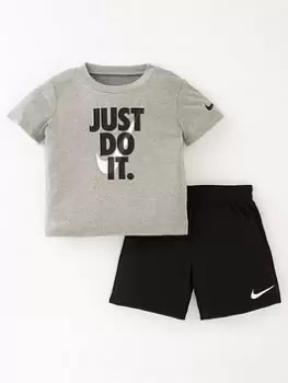 Image of Nike Infant Boys Just Do It Short Set, Black, Size 18 Months