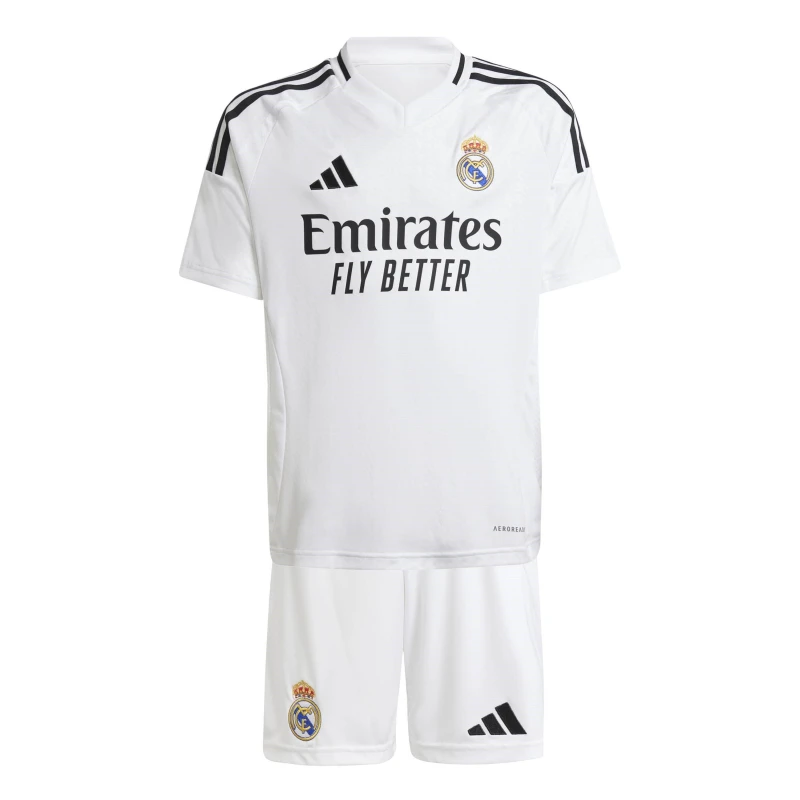 Image of adidas Real Madrid Home Minikit 2024 2025 Juniors White unisex 11-12 Years